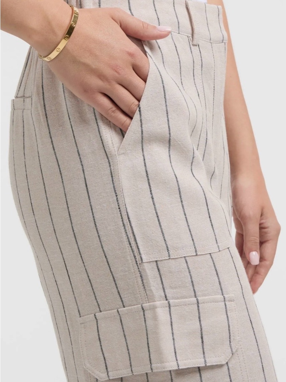 Linen Blend Wide Leg 4 Pocket Pants NWT - Picture 4 of 7